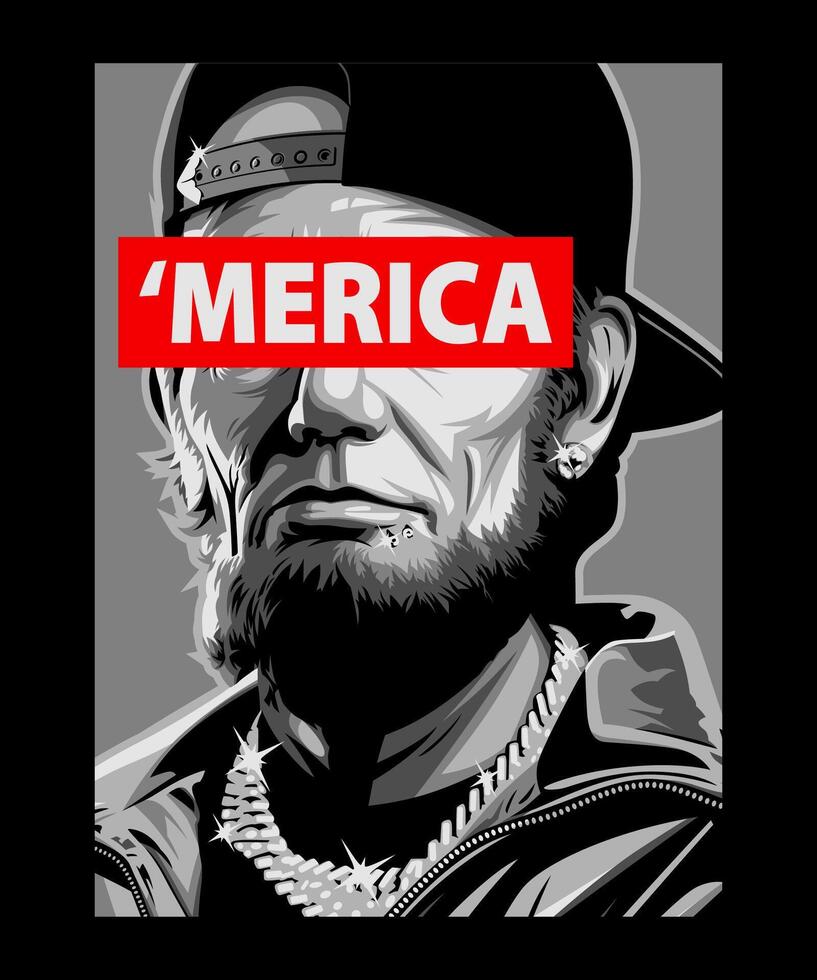 Merica Vintage Illustration vector