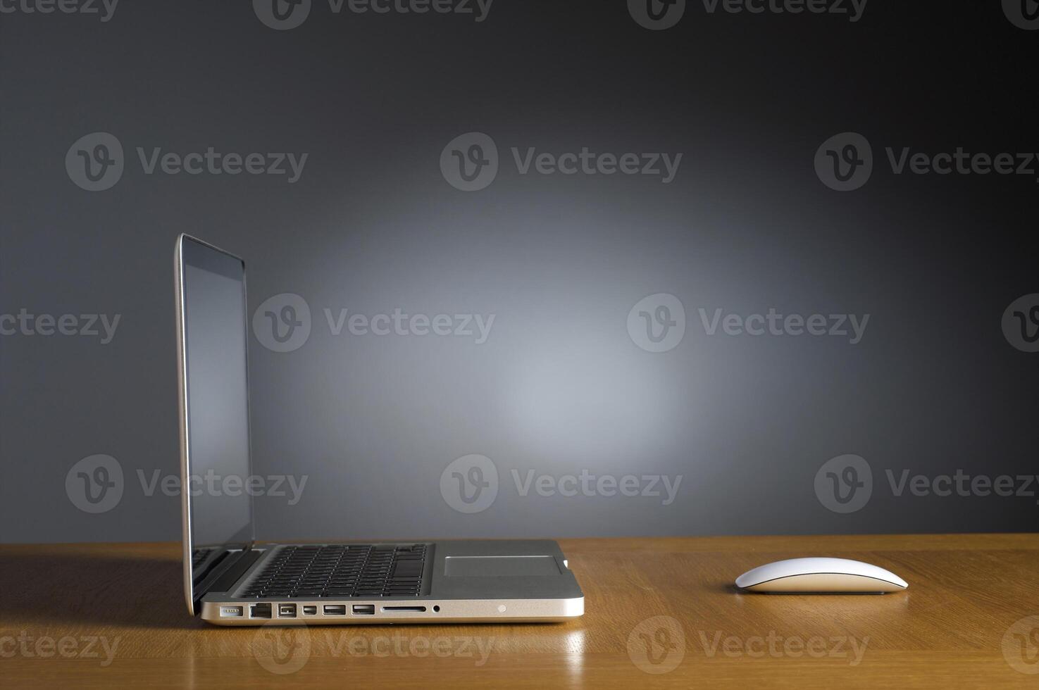 Professional Laptop on gray background photo