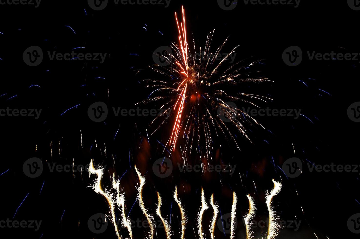 Fireworks in the night sky photo