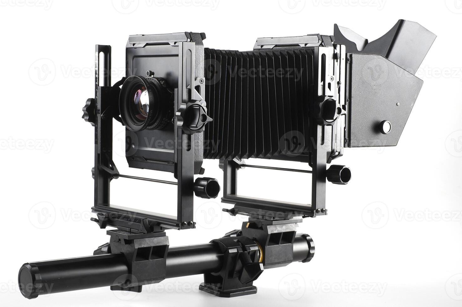 Large format camera front taken from the side. photo