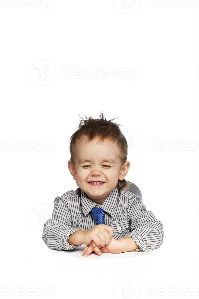 Stunning Studio Portrait of a Charming Young Boy photo