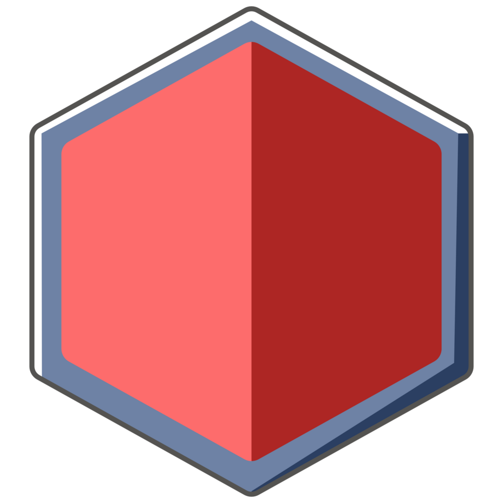 Hexagon Red Secure shield icons png