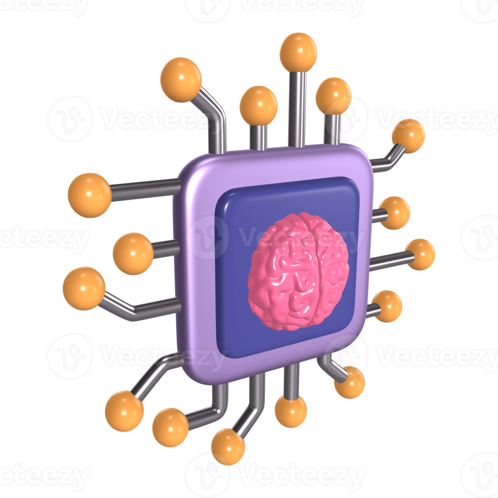 Machine Learning 3D Illustration Icon png