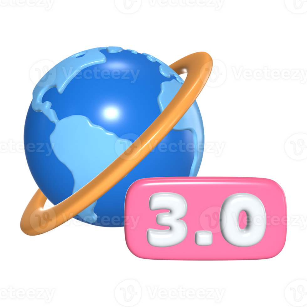 Web 3.0 3D Illustration Icon png
