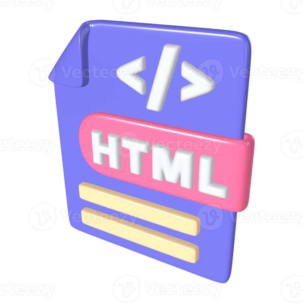 HTML File 3D Illustration Icon png