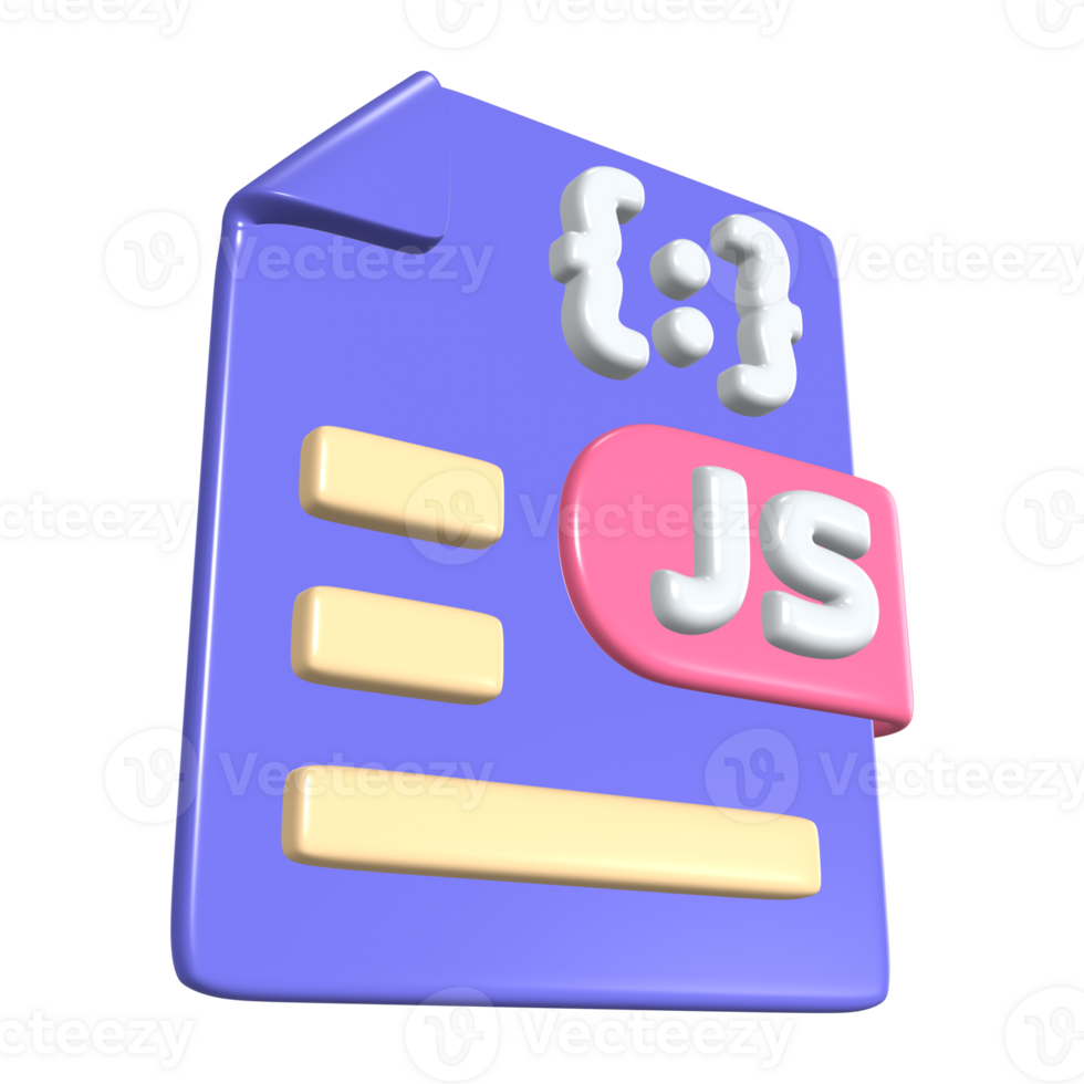 Javascript File 3D Illustration Icon 45552321 PNG