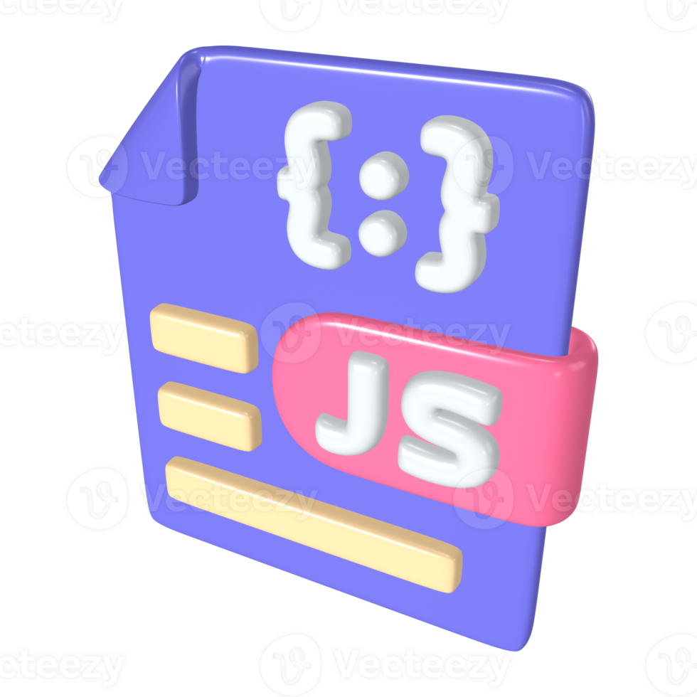 Javascript File 3D Illustration Icon 45552322 PNG
