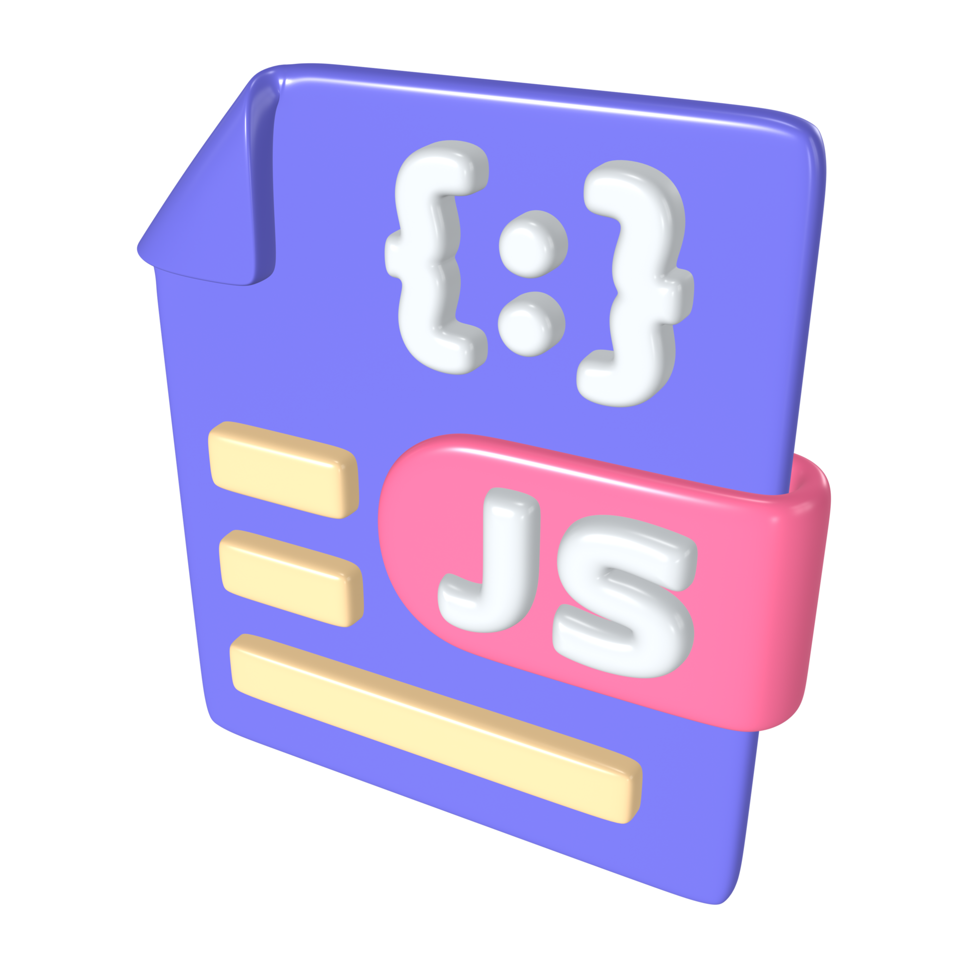 Javascript File 3D Illustration Icon 45552322 PNG