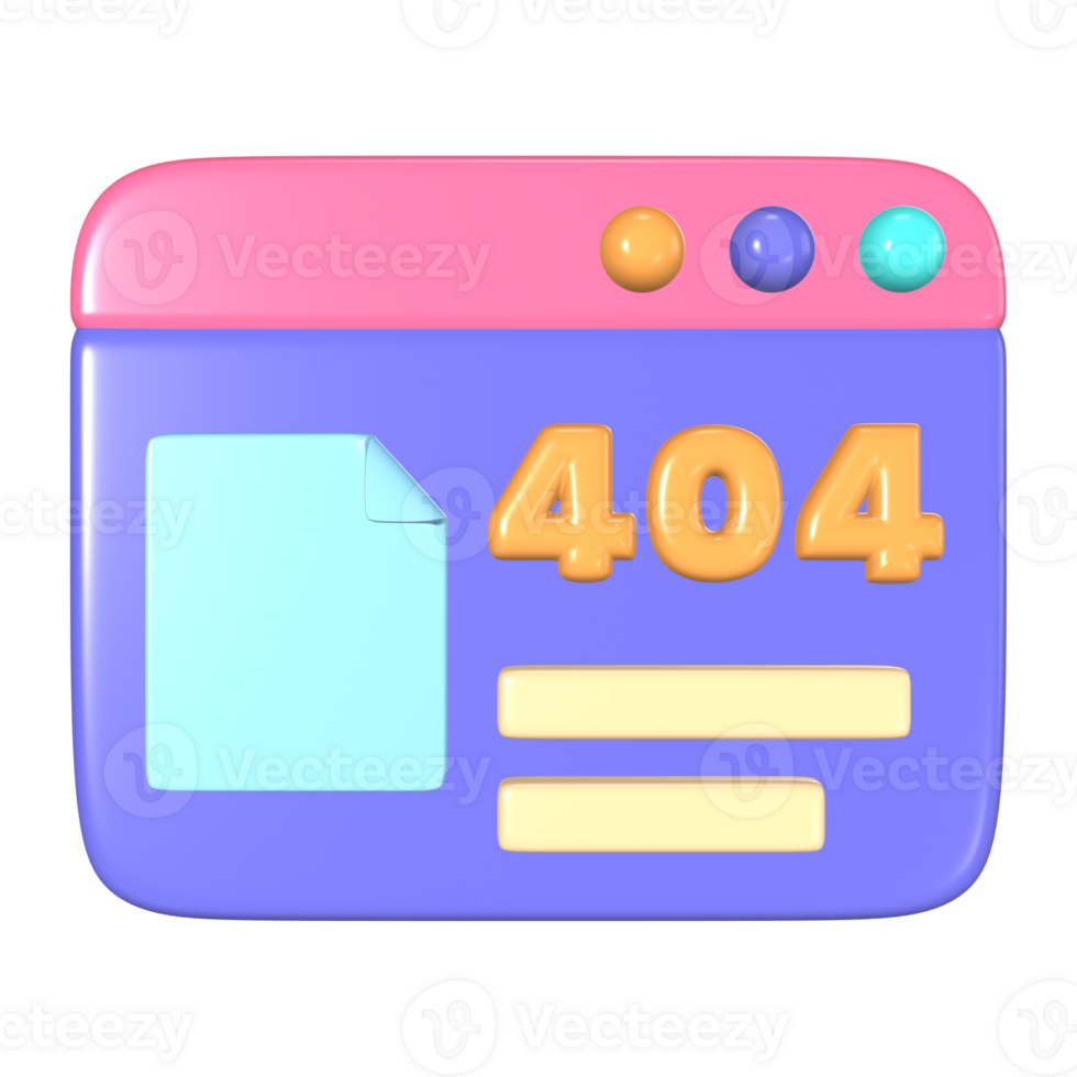 404 Not Found 3D Illustration Icon png