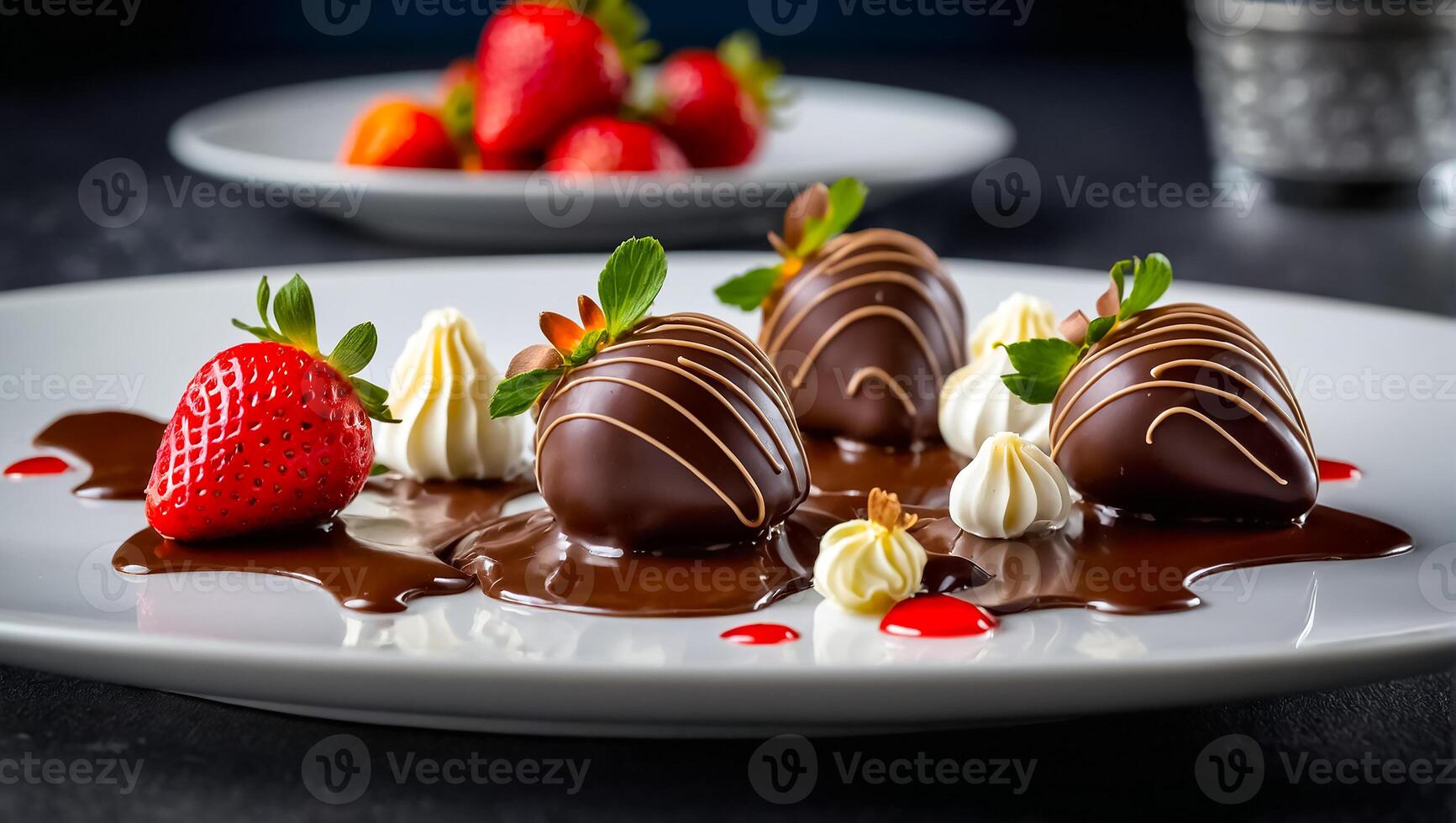Chocolate covered strawberries dessert photo