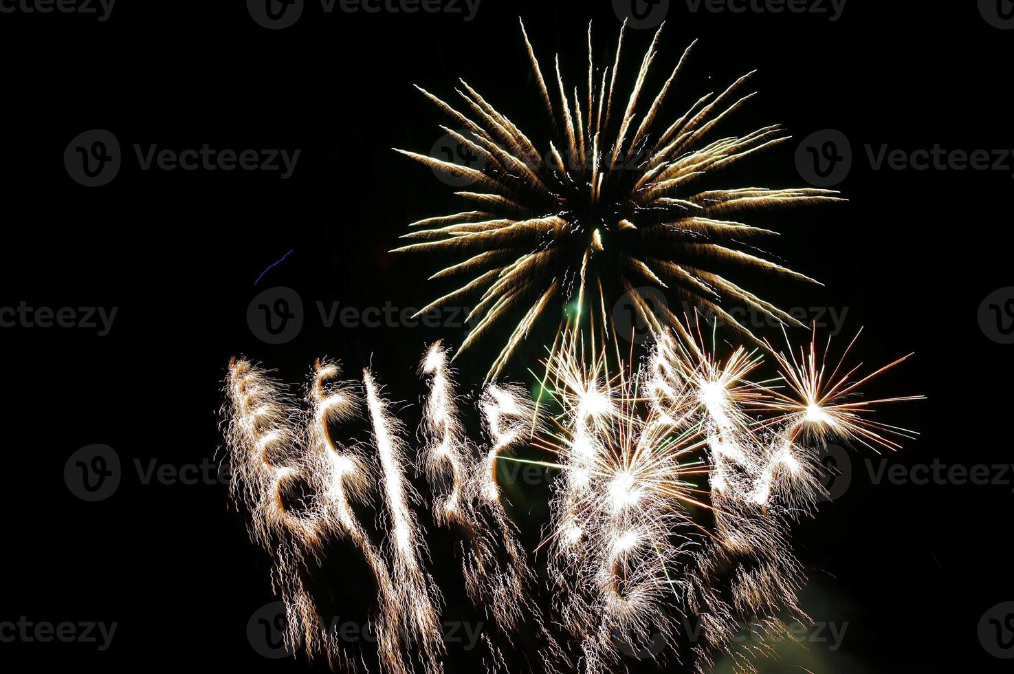 Fireworks in the night sky photo