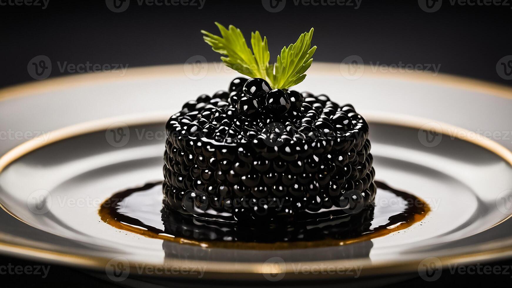 Chic black caviar in a restaurant photo