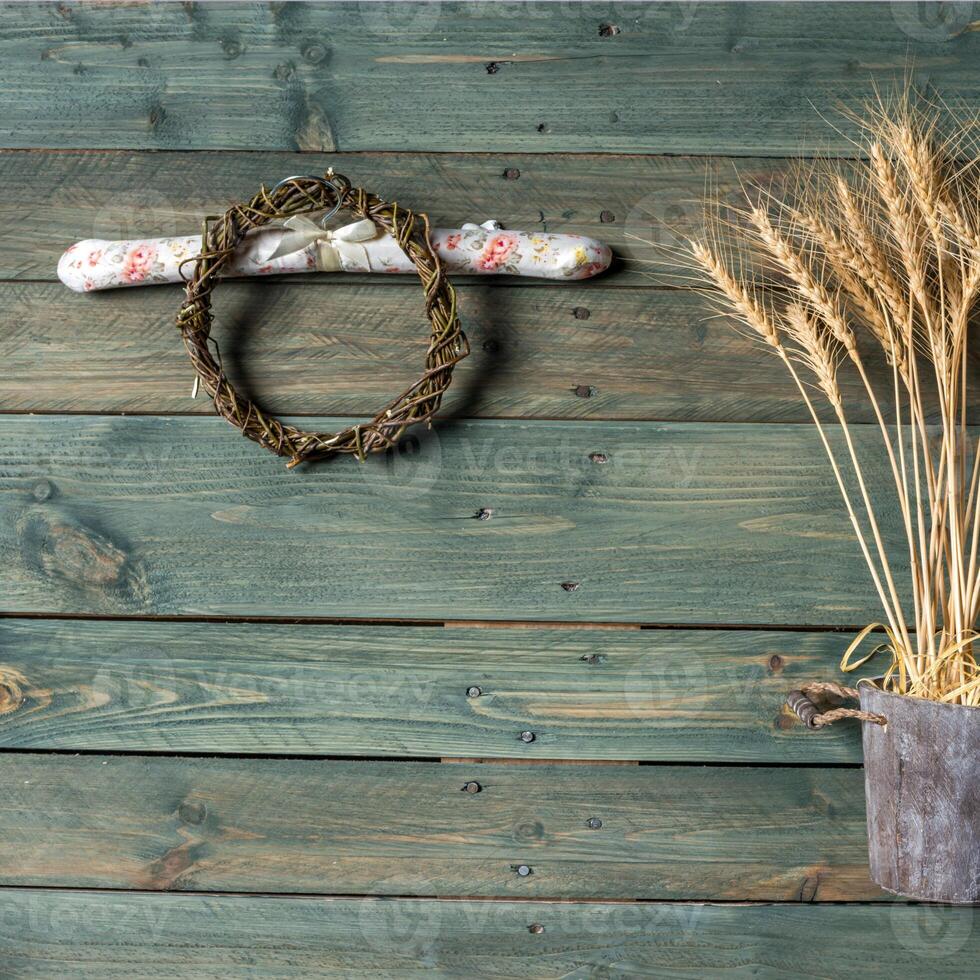 Mockup shot on wooden background photo