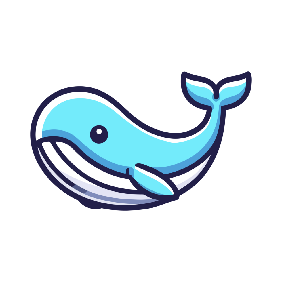 cute whale icon character png