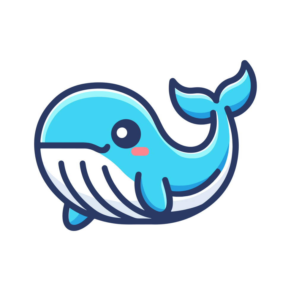 cute whale icon character png