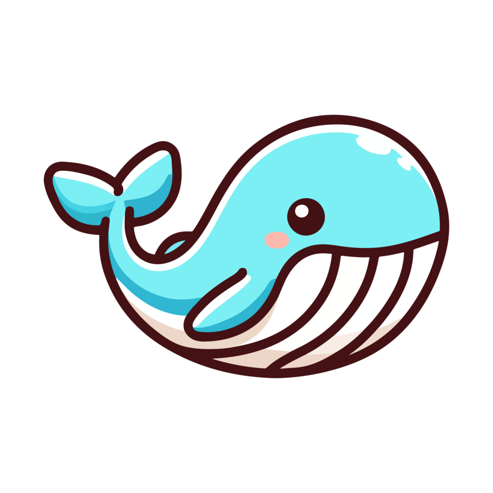 cute whale icon character png