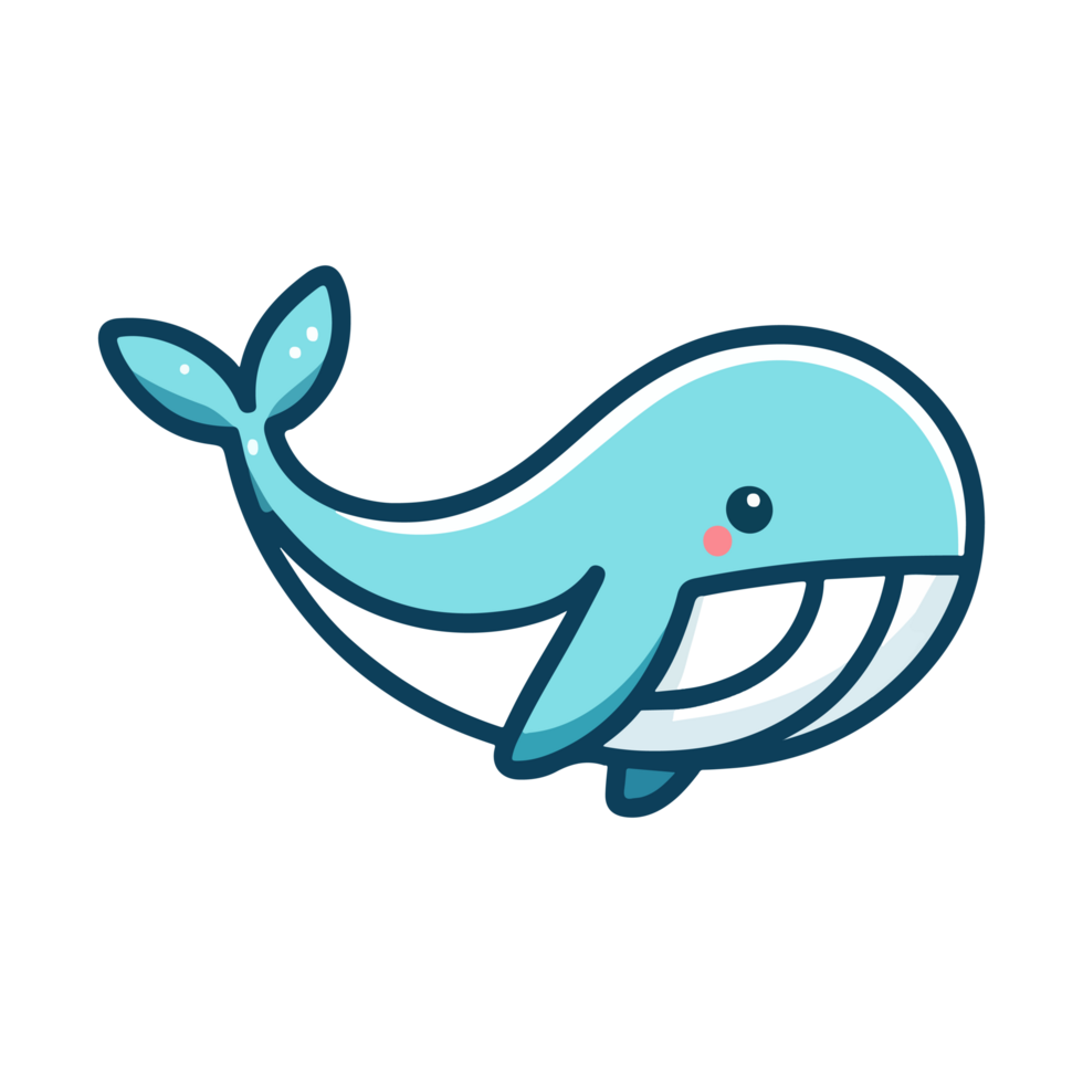 cute whale icon character png