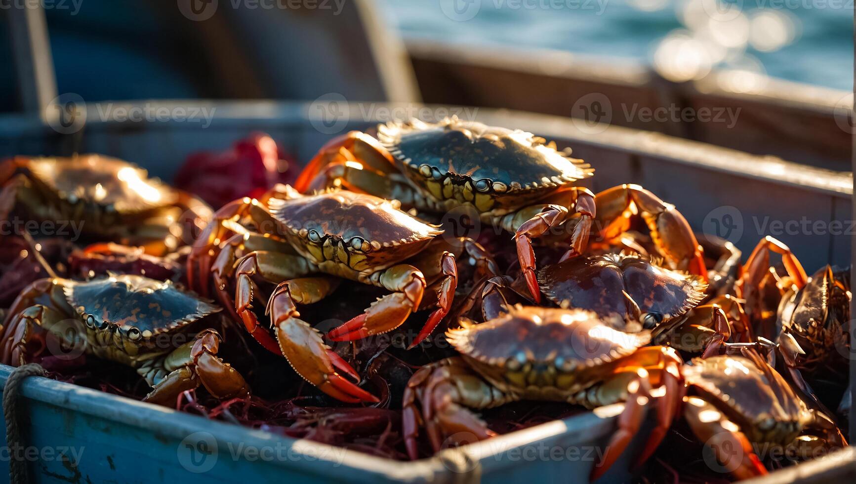 Freshly caught crabs photo