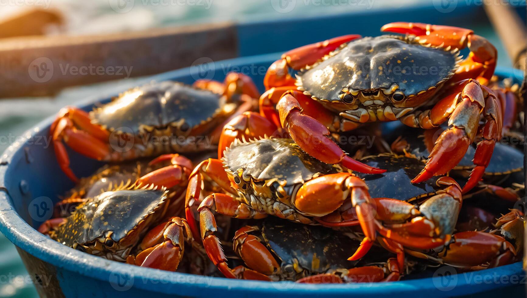 Freshly caught crabs photo