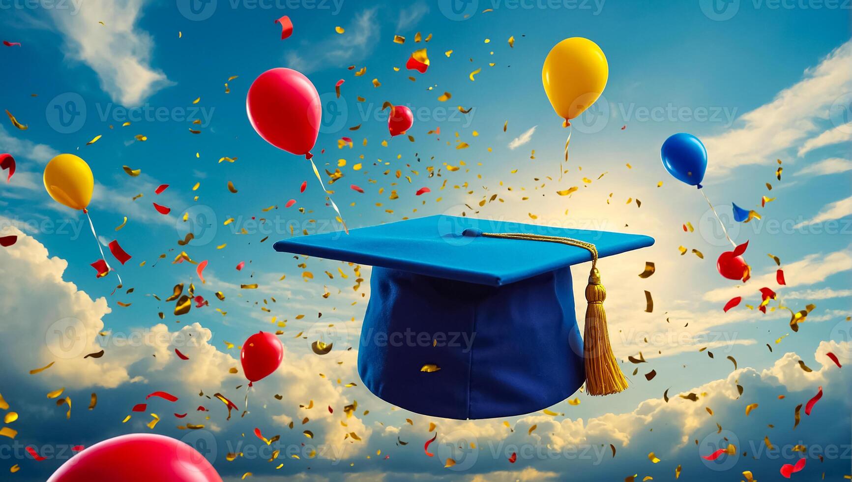 Bachelor's cap, sky background photo