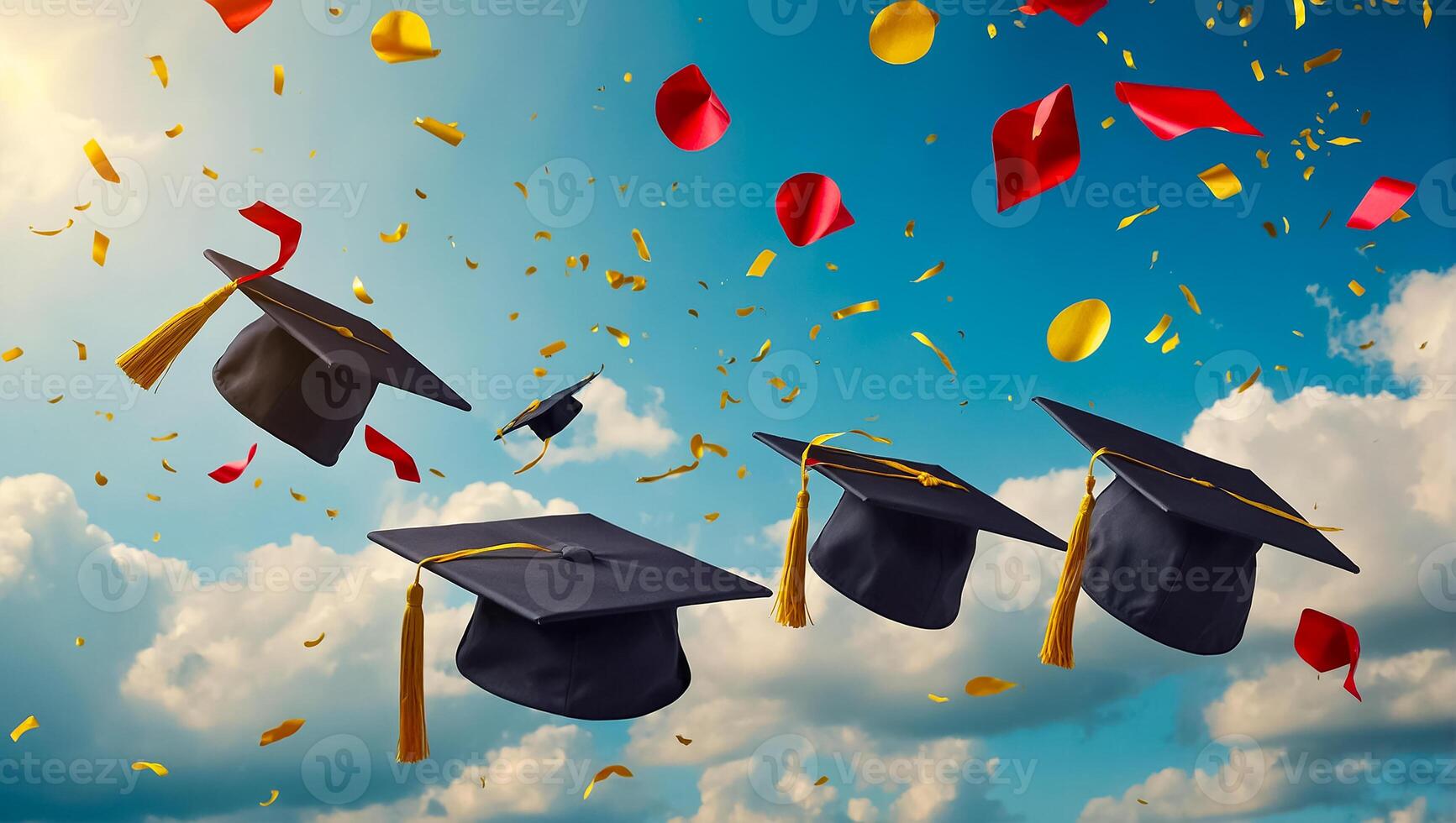 Bachelor's cap, sky background photo
