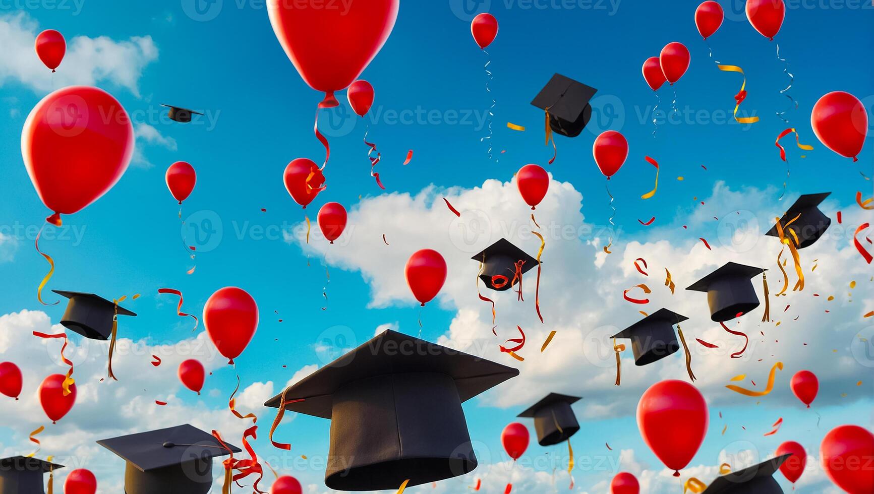 Bachelor's cap, sky background photo