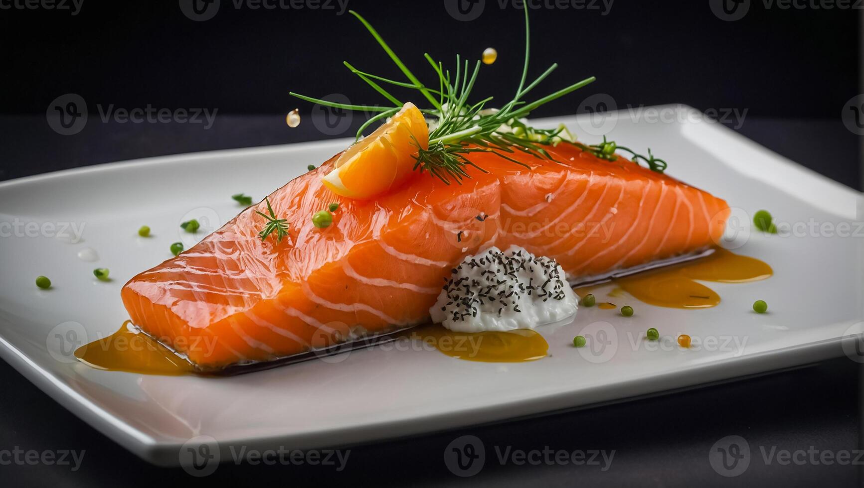 Piece of fresh salmon photo