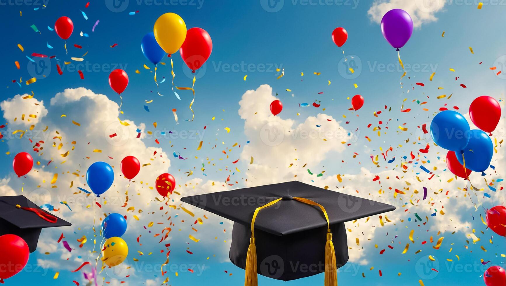 Bachelor's cap, sky background photo