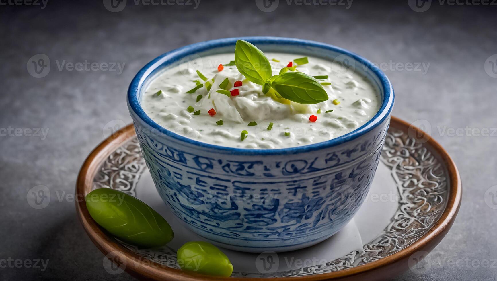 tzatziki sauce in a plate photo