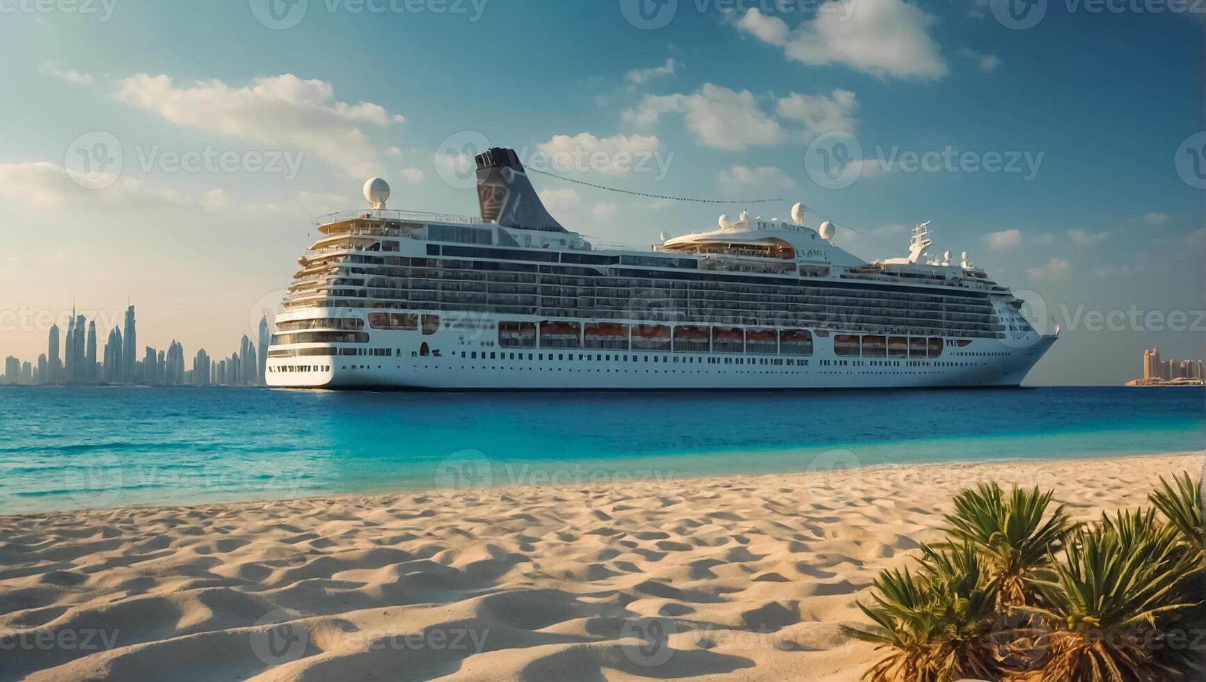 Luxury cruise ship sea photo