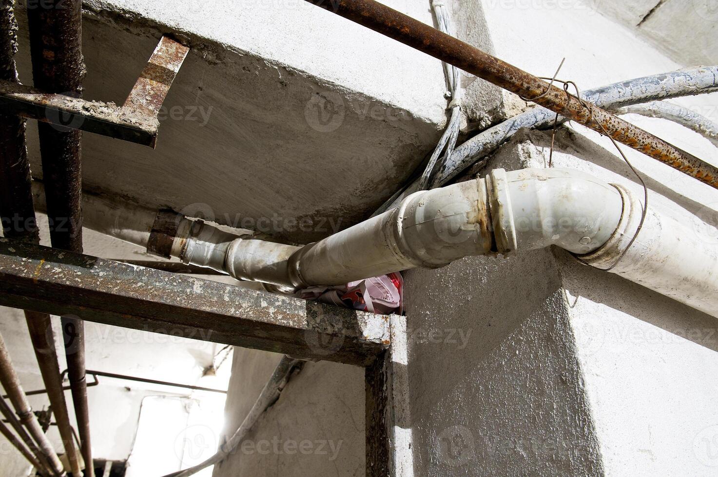 Old plumbing pipes photo