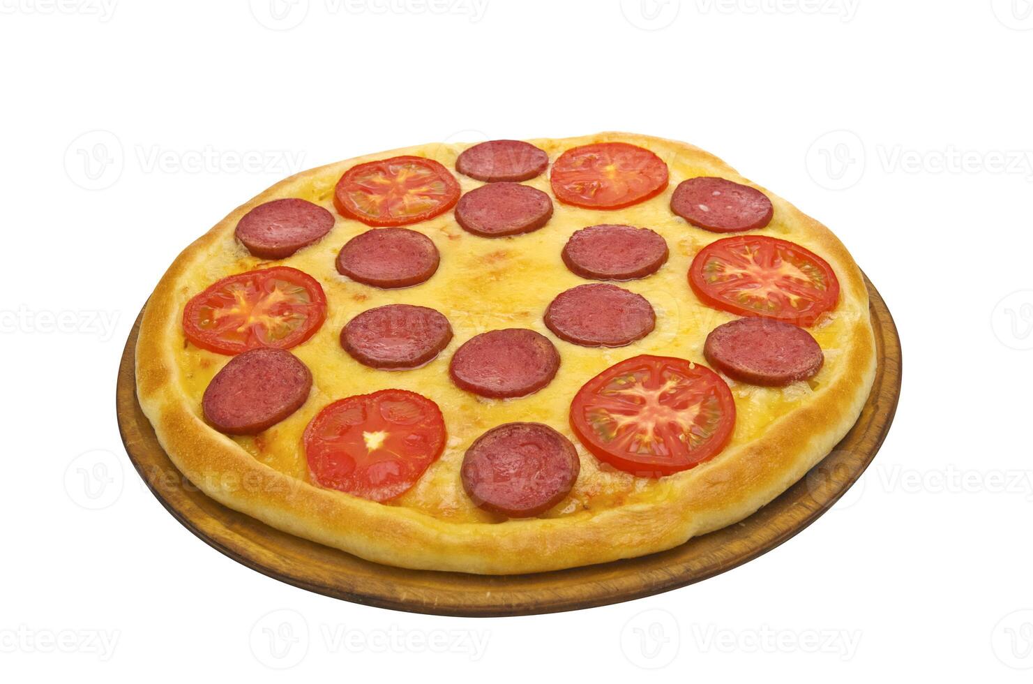 Pizza and italian kitchen. Studio. Close-up on white background. clipping Path photo