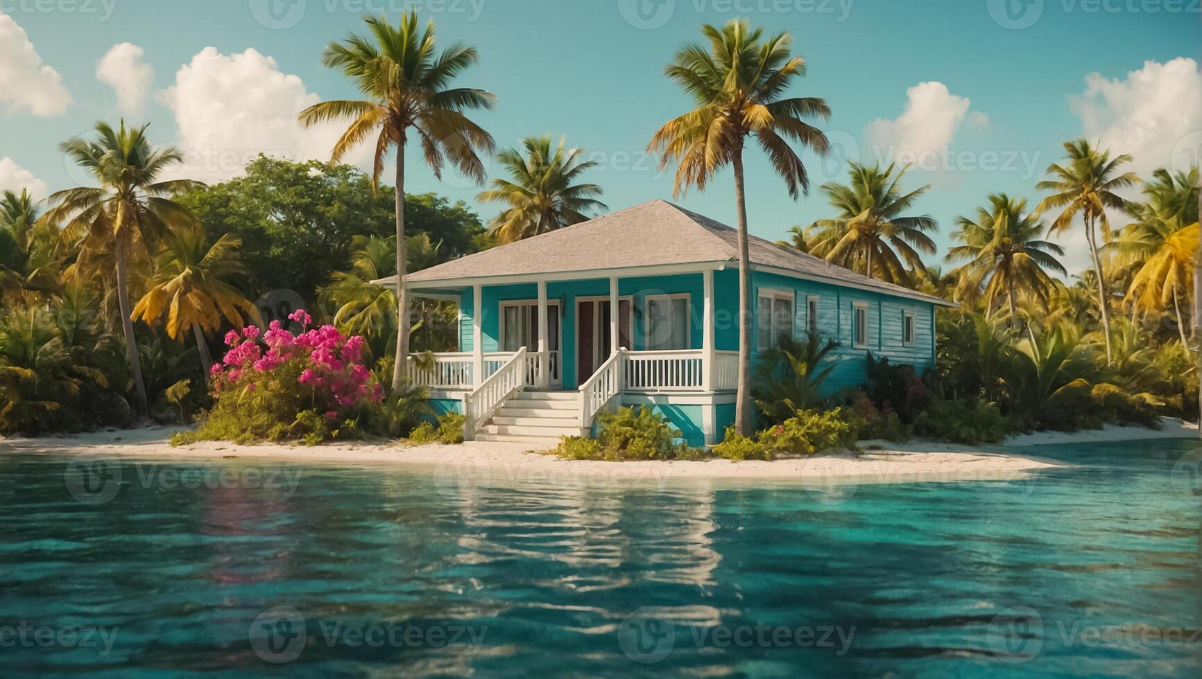 Stunning bungalow on the Bahamas islands photo