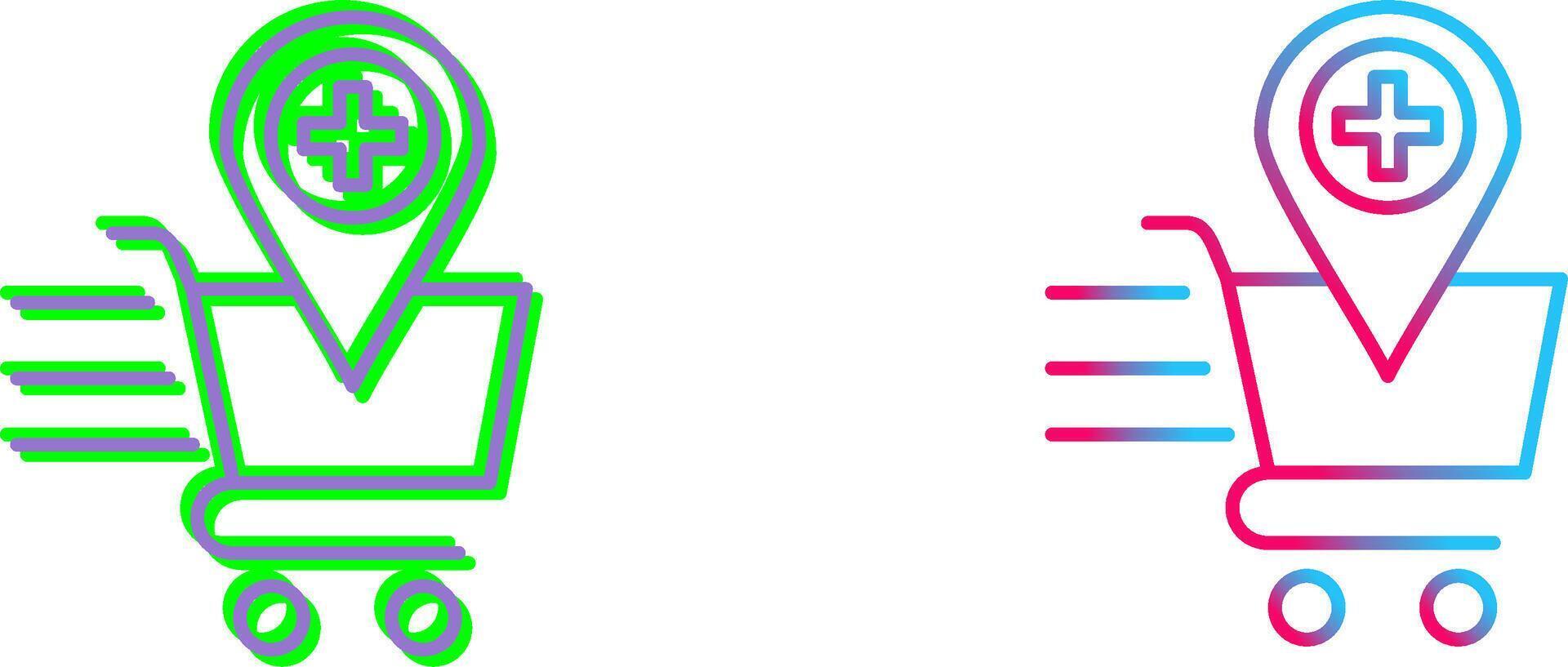 Online Health Shooping Icon Design vector