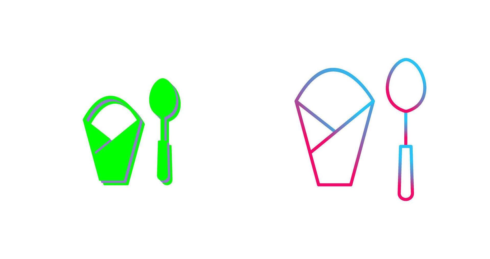 Spoon and Napkin Icon Design vector