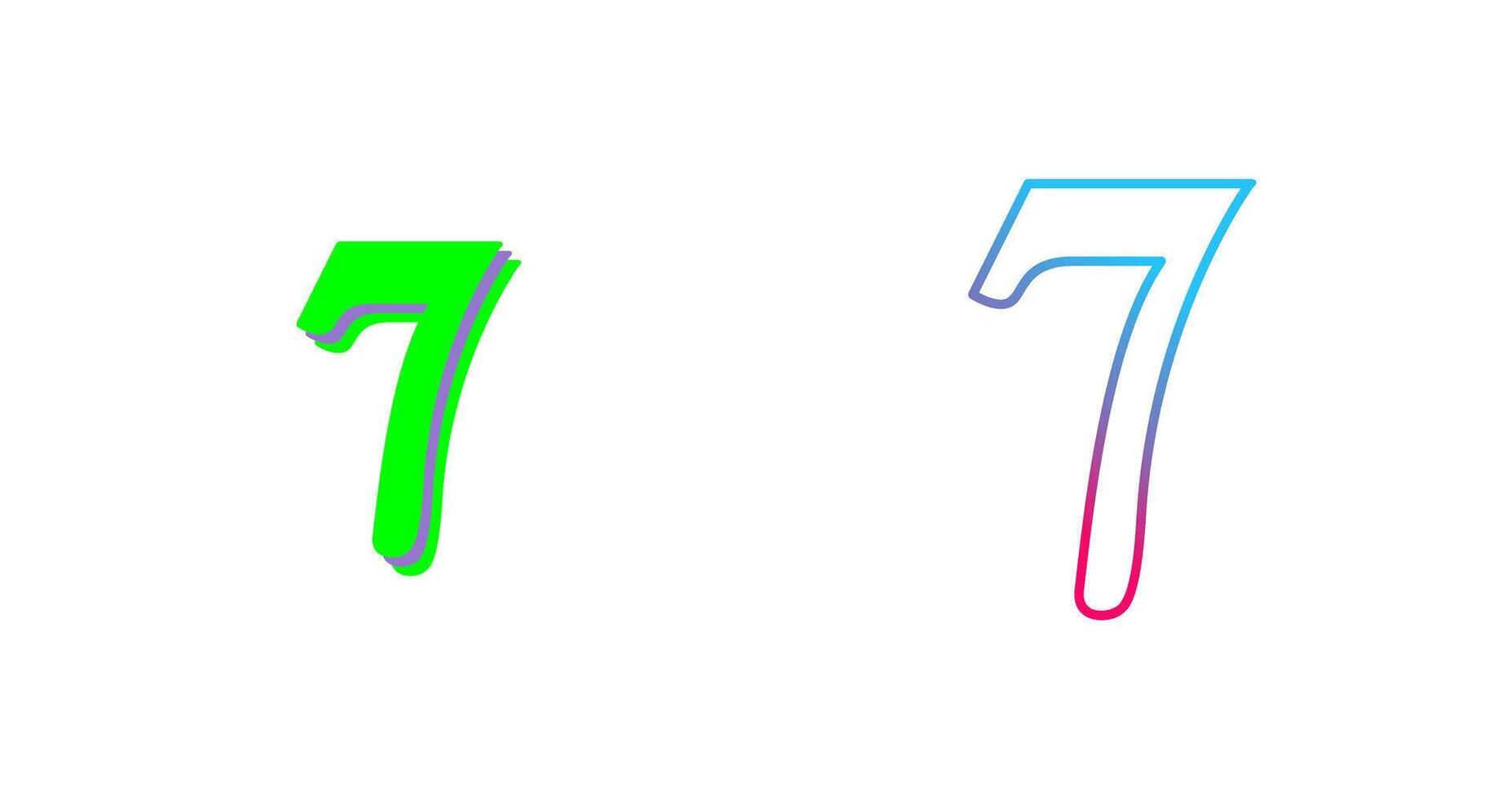 Number Seven Icon Design vector