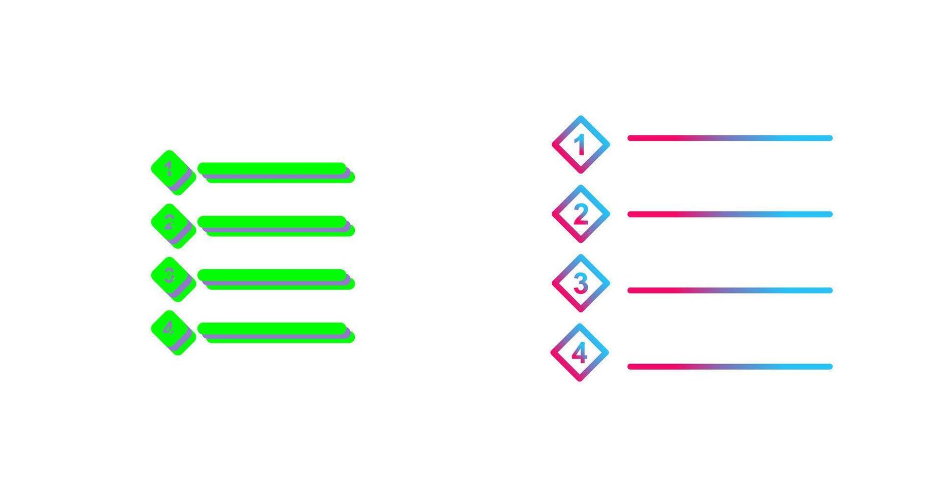 Unique Numbered list Icon Design vector