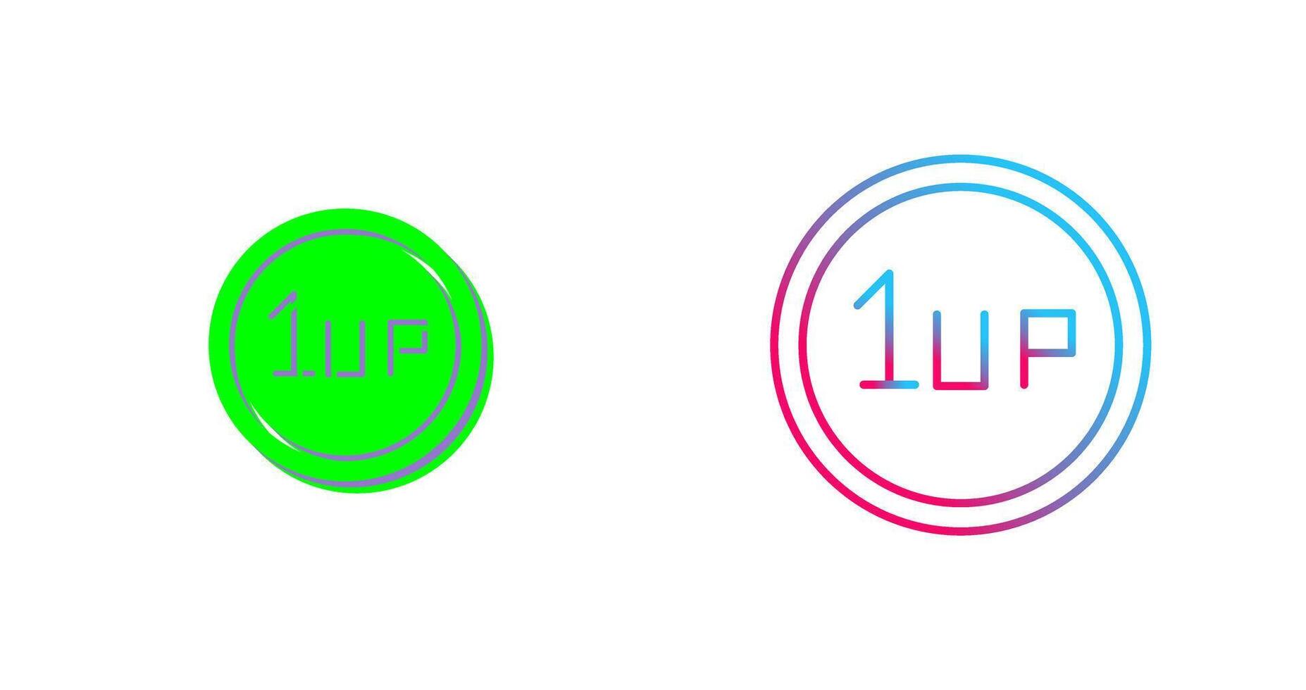 Unique 1UP Icon Design vector