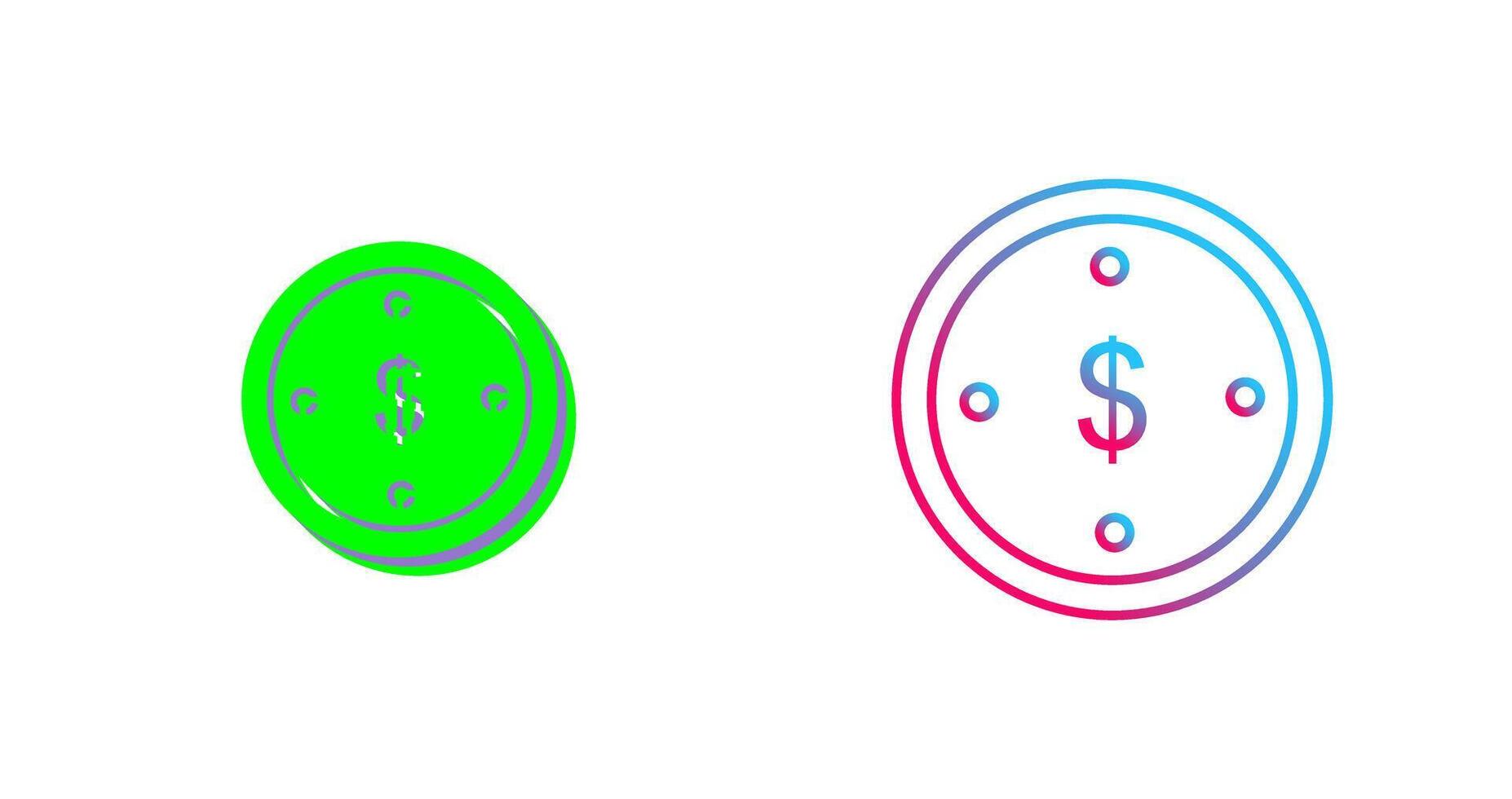 Dollar Coin Icon Design vector