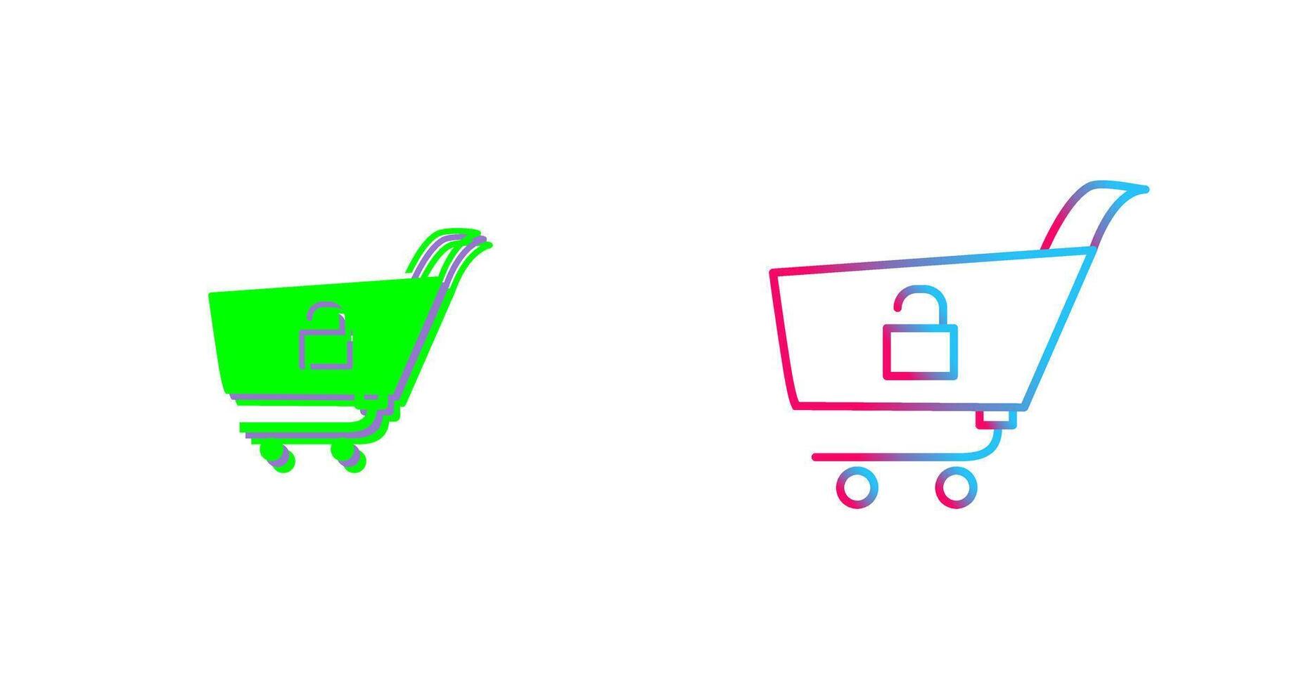 Unique Unlock Cart Icon Design vector