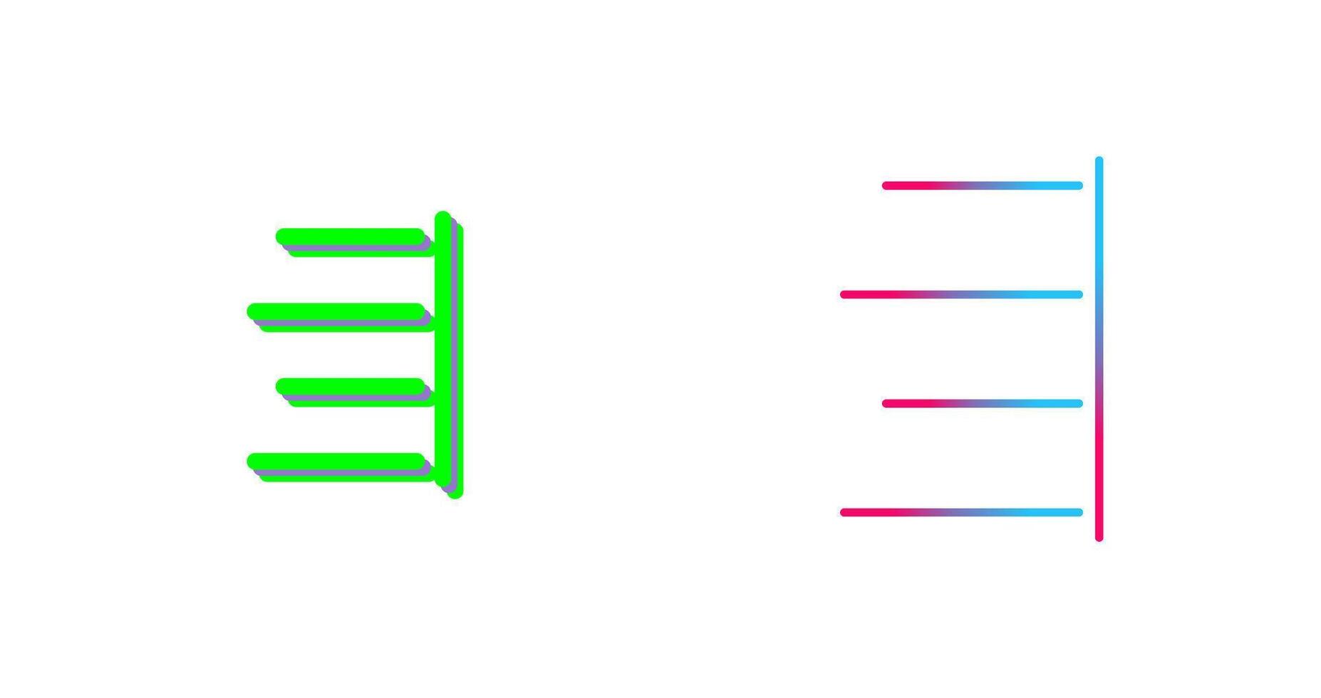 Unique Right Align Icon Design vector