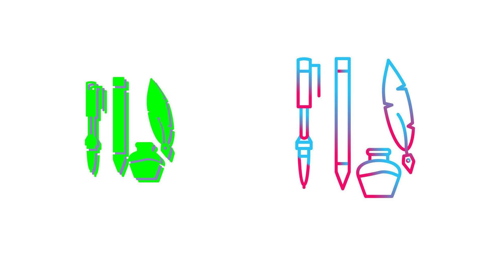 Unique Writing Equipment Icon Design vector