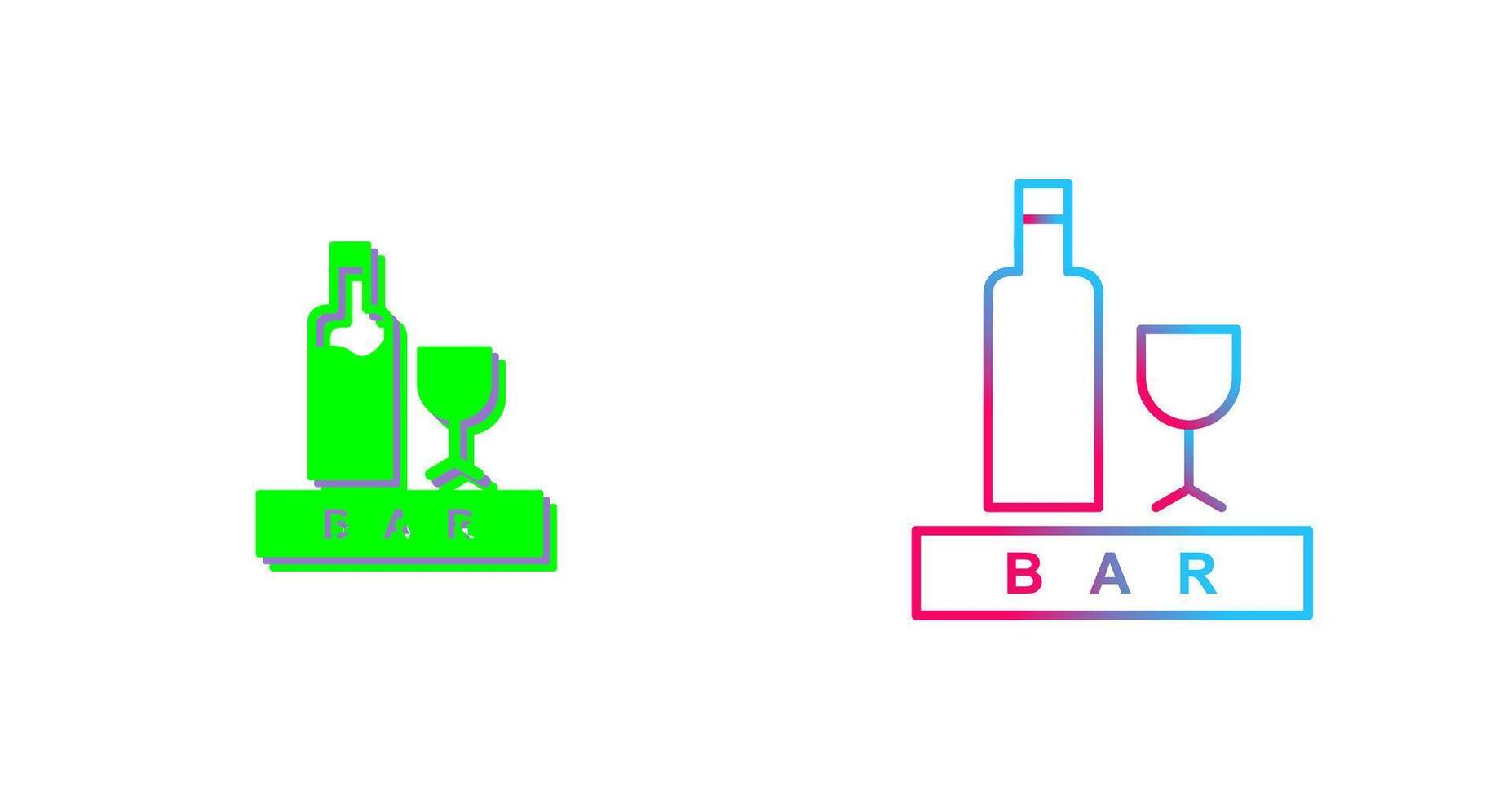Unique Bar Sign Icon Design vector