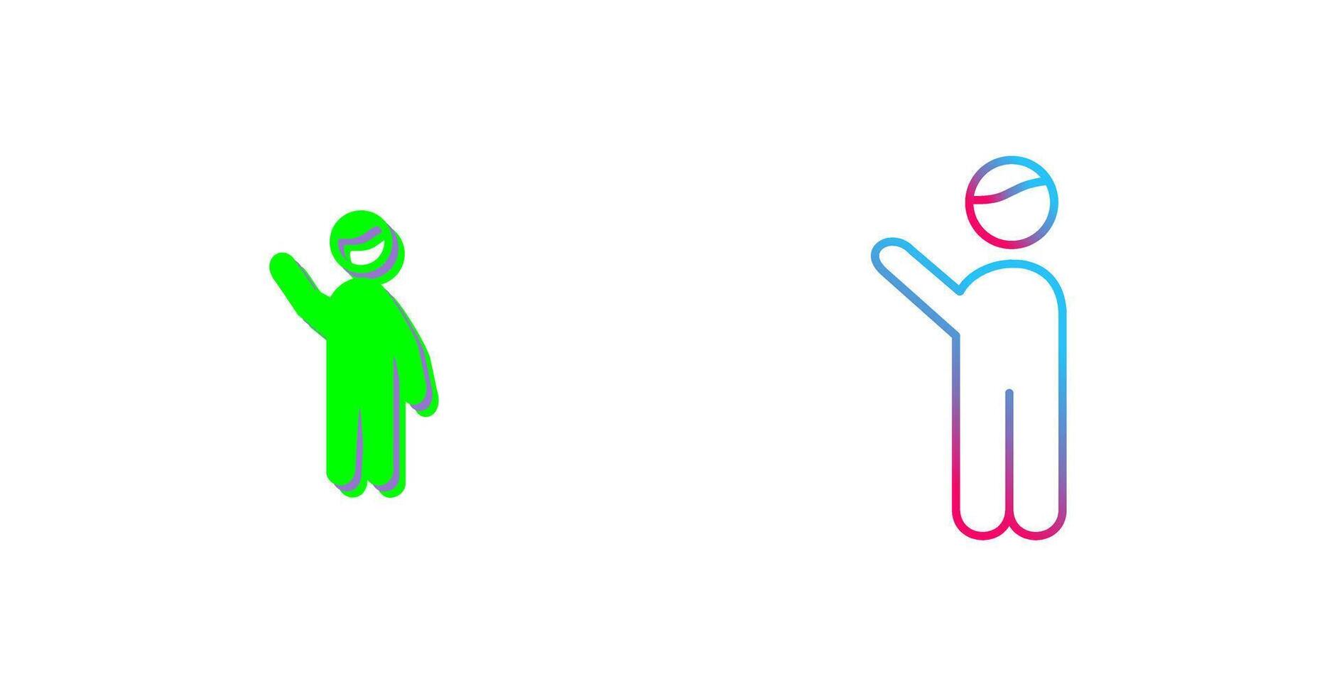 Waving to people Icon Design vector