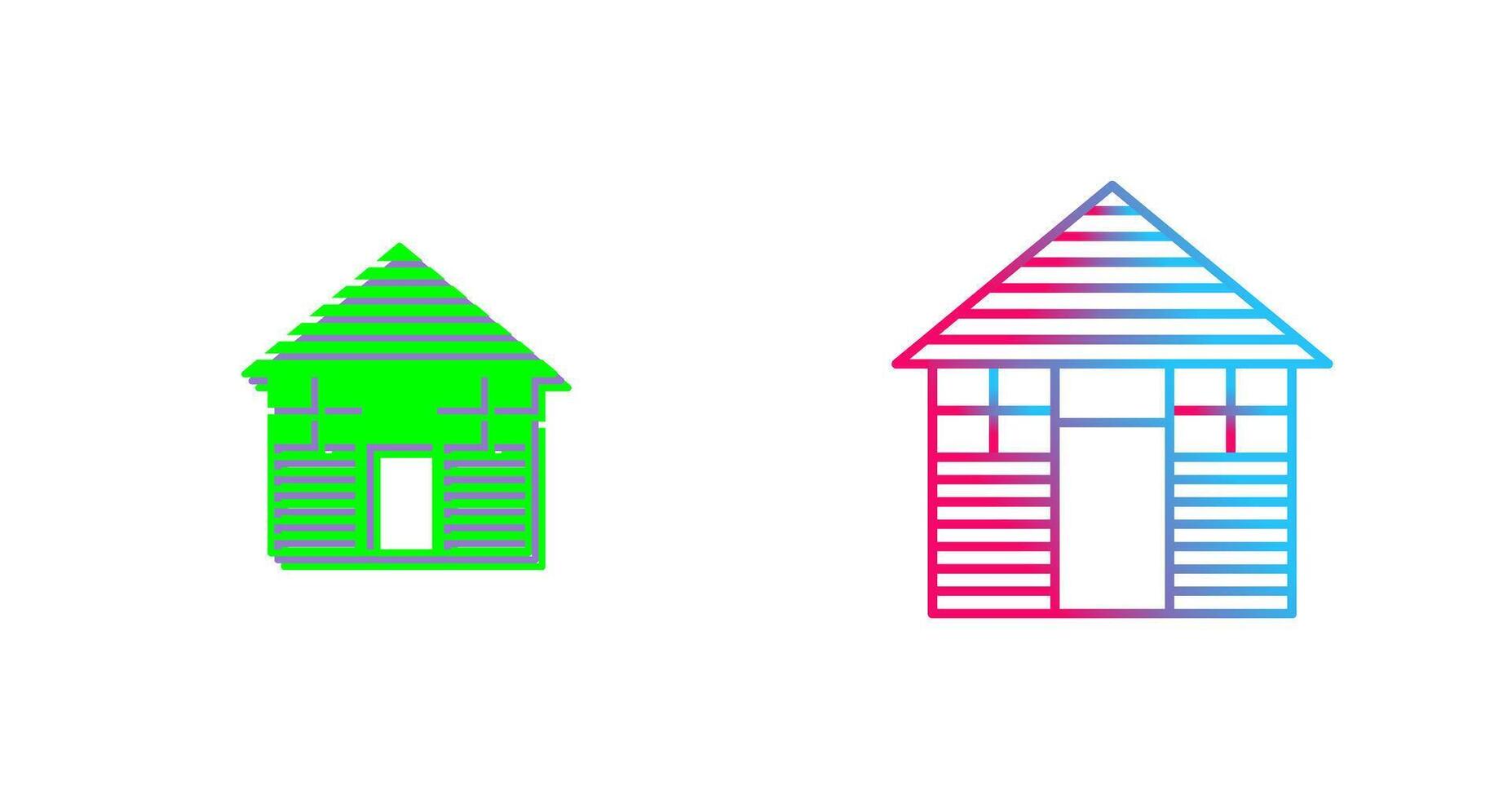 Wood Cabin Icon Design vector