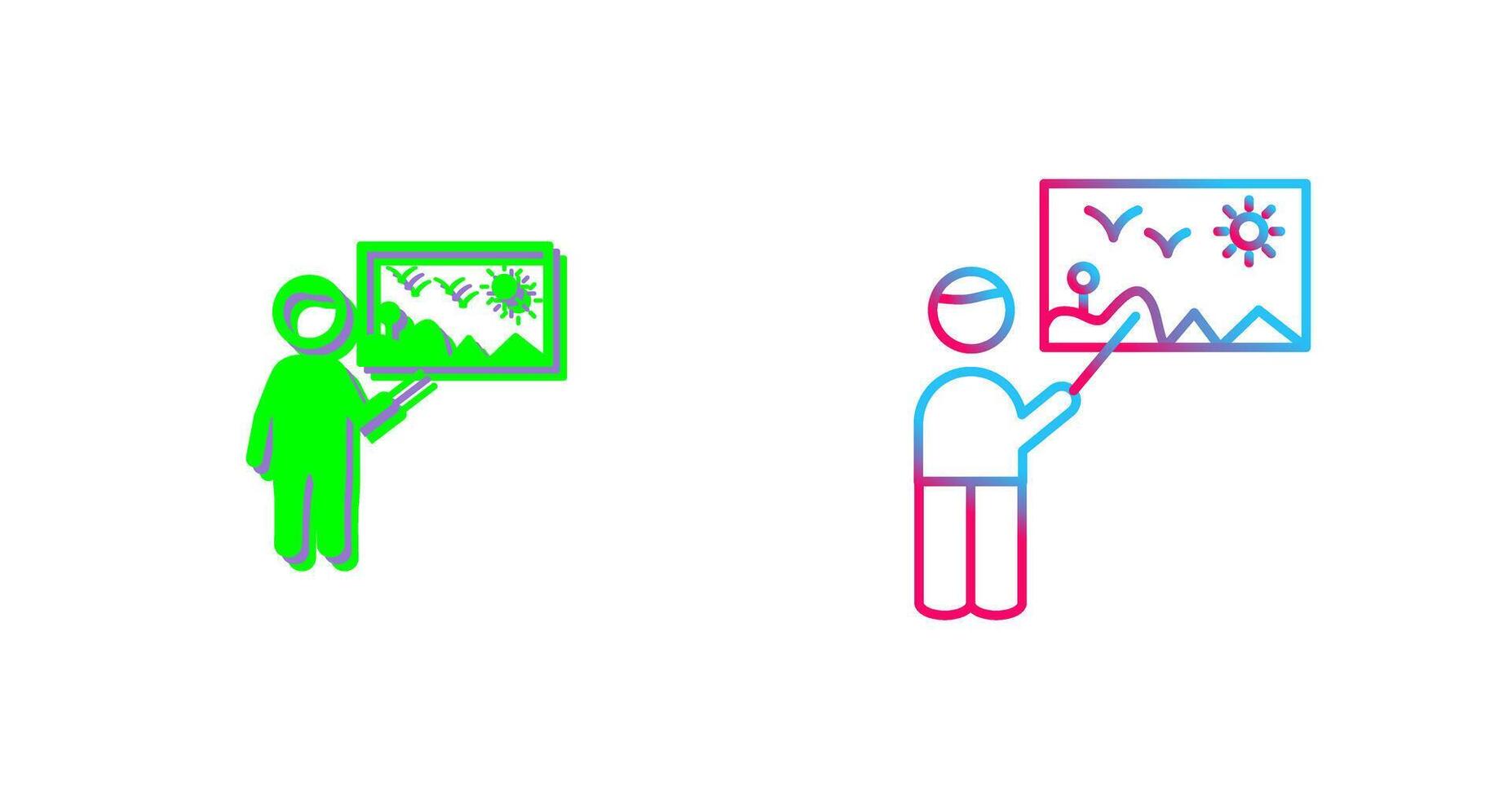 Art Museum Guide Icon Design vector