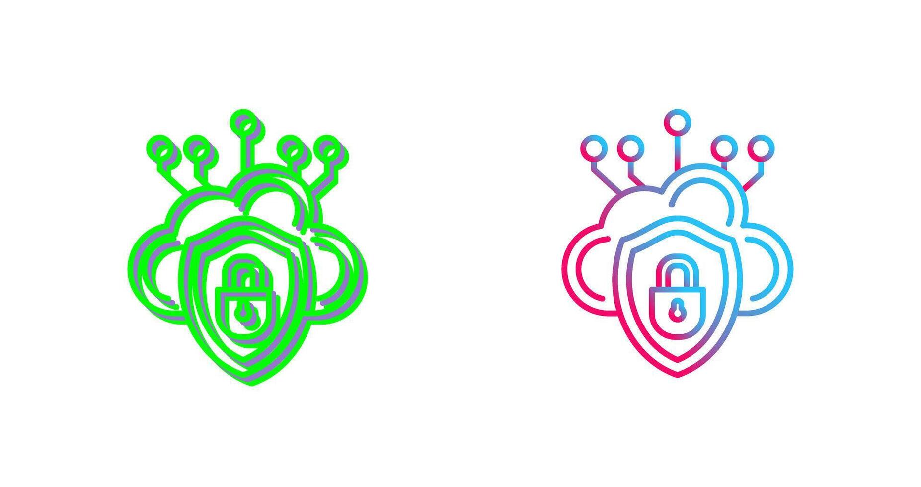 Cloud Security Icon Design vector