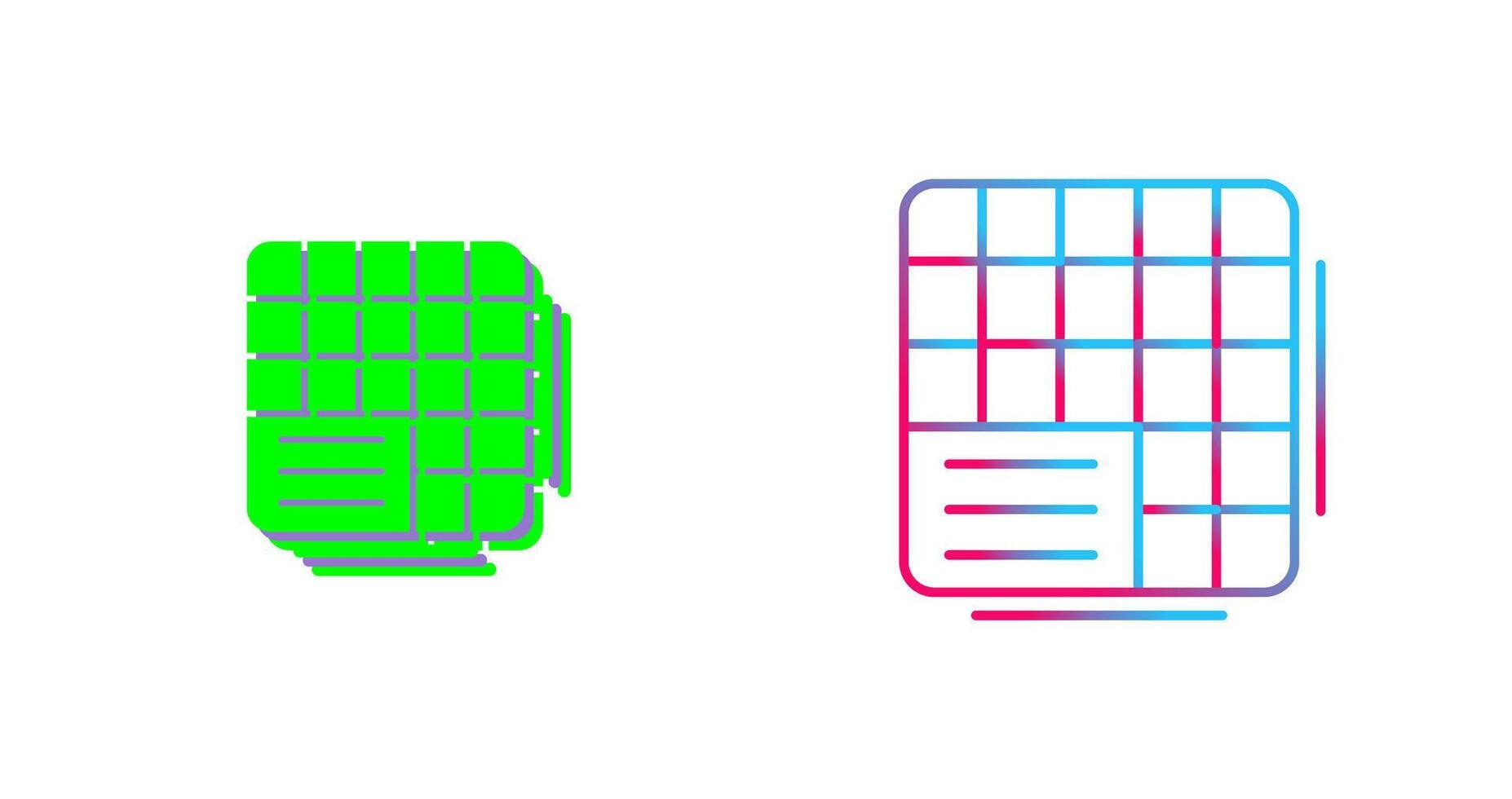 Table Data Icon Design vector