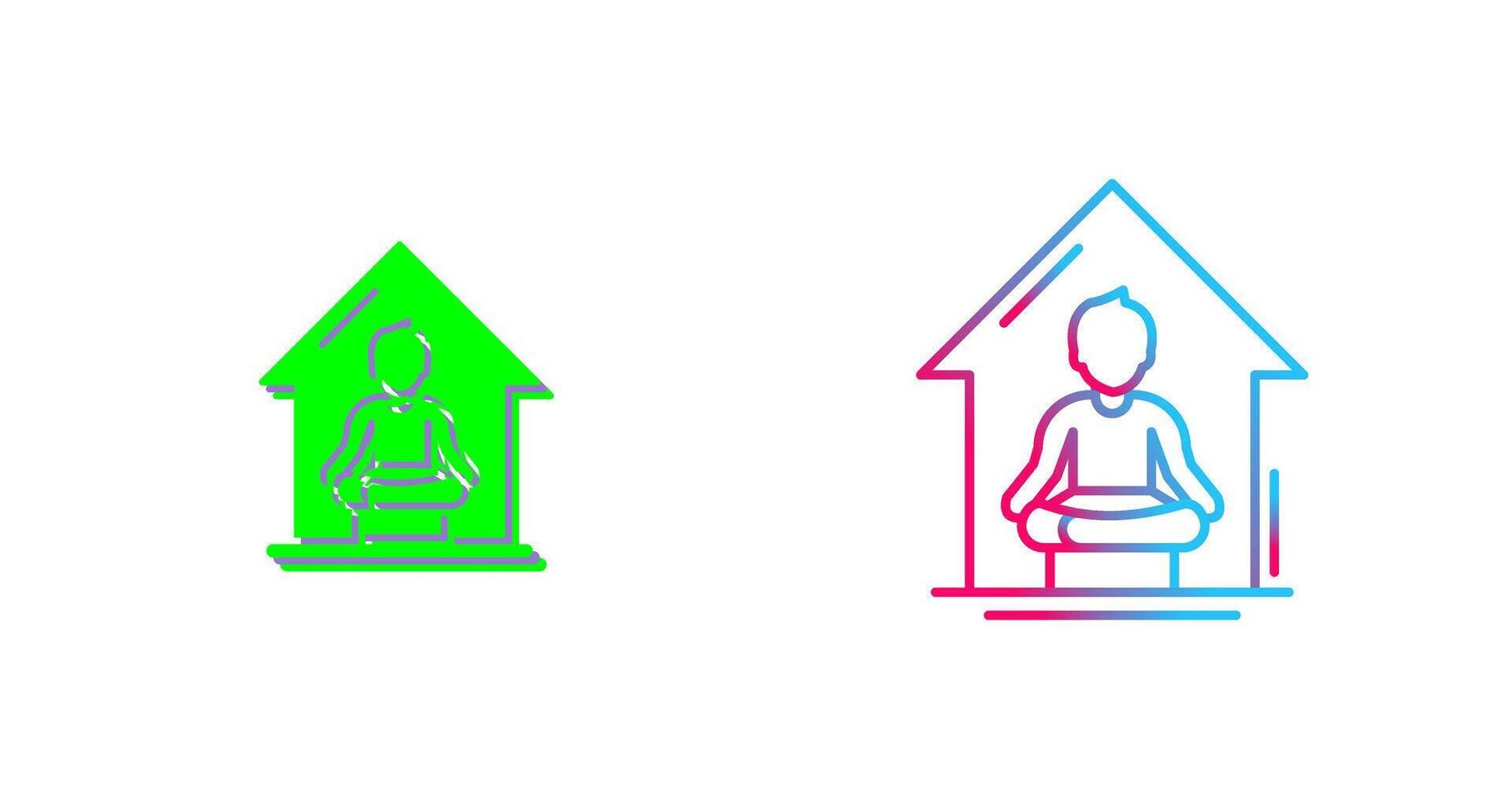 Yoga At home Icon Design vector