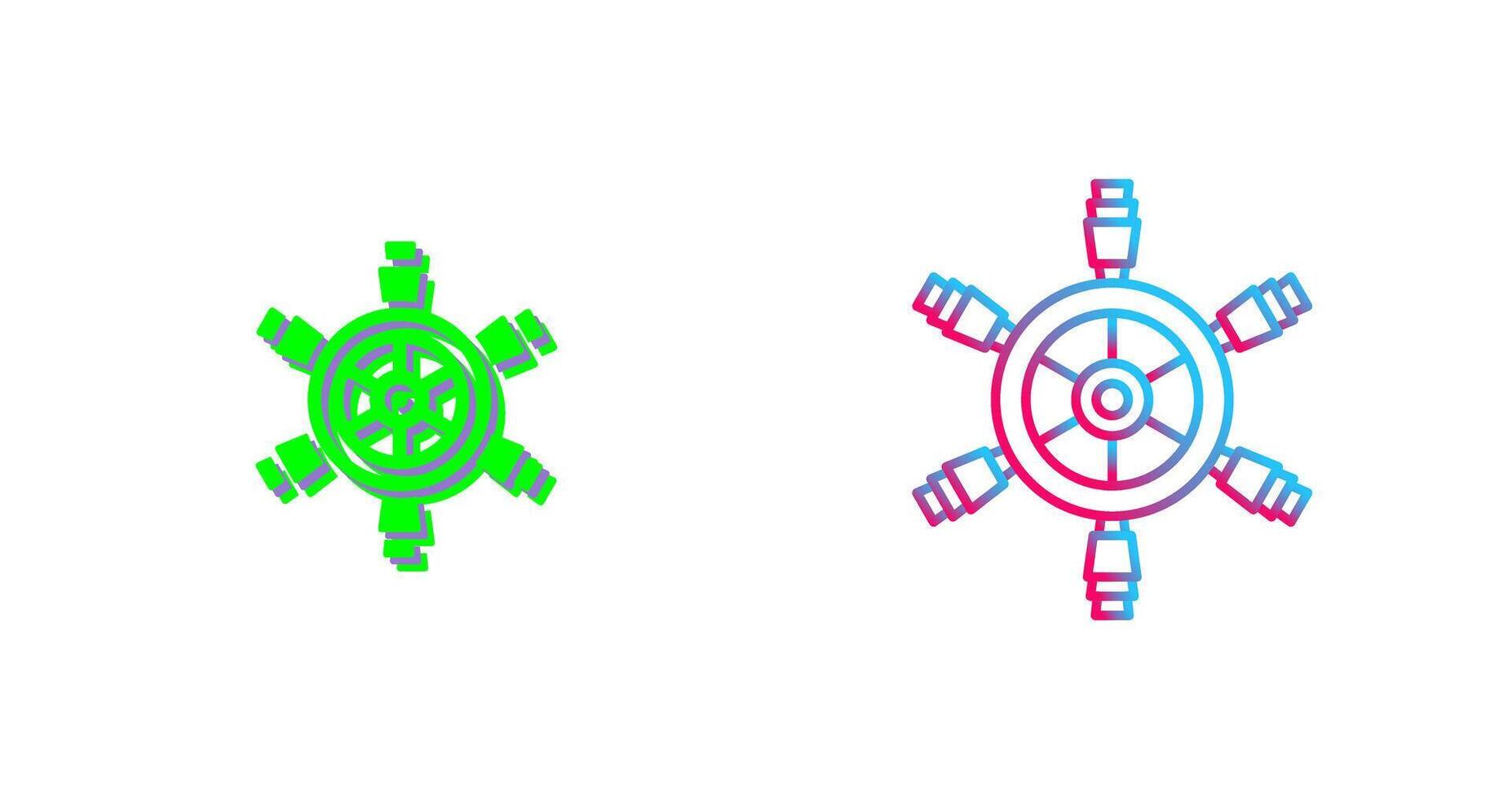 Ship Wheel Icon Design vector
